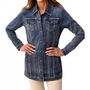 NEW TRIBAL year round basics comfort stretch jacket in medium wash